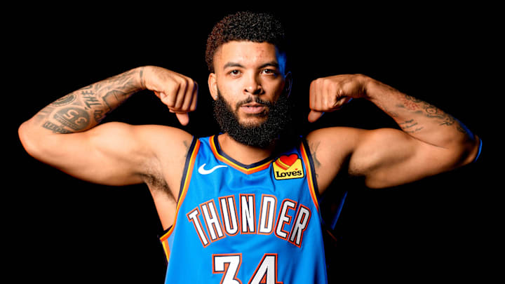 Kenrich Williams is pictured during the Thunder media day at the Paycom Center in Oklahoma City, on Monday, Sept. 30, 2024. Kenrich Williams is pictured during the Thunder media day at the Paycom Center in Oklahoma City, on Monday, Sept. 30, 2024.