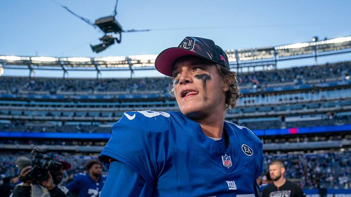 New York Giants quarterback J.J. McCarthy (18) on the field following a 27-34 defeat to the Saints during a week 6 NFL football game between New York Giants and New Orleans Saints on Sunday, Oct. 18, 2026, at MetLife Stadium in East Rutherford, NJ. New York Giants quarterback J.J. McCarthy (18) on the field following a 27-34 defeat to the Saints during a week 6 NFL football game between New York Giants and New Orleans Saints on Sunday, Oct. 18, 2026, at MetLife Stadium in East Rutherford, NJ.