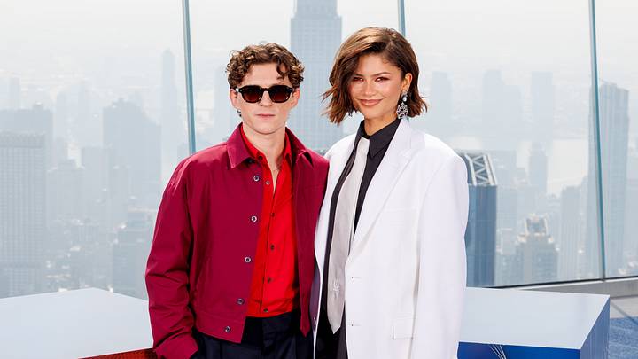 Tom Holland and Zendaya at press for 'Spider-Man: Brand New Day'