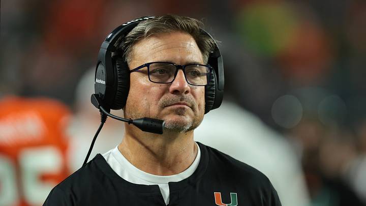 Sep 10, 2026; Miami Gardens, Florida, USA;  Miami Hurricanes offensive coordinator and quarterbacks coach Shannon Dawson looks on during the first quarter against the Florida A&M Rattlers at Hard Rock Stadium.  Mandatory Credit: Sam Navarro-Imagn Images