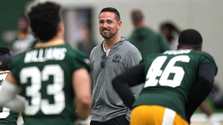 Head coach Matt LaFleur is shown during organized team activities for the Green Bay Packers Tuesday, May 21, 2024 in Green Bay, Wisconsin.