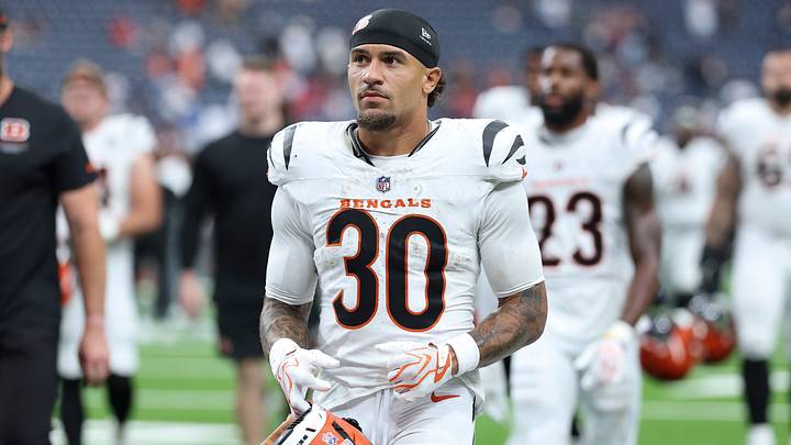 Sep 20, 2026; Houston, Texas, USA; Cincinnati Bengals running back Chase Brown (30) walks off the field after the game against the Houston Texans at Reliant Stadium. Mandatory Credit: Troy Taormina-Imagn Images