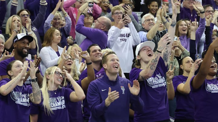 TCU women's basketball celebrates receiving a 2 seed in the NCAA Tournament. 