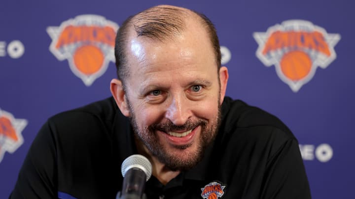 Sep 30, 2024; New York, NY, USA; New York Knicks head coach Tom Thibodeau speaks during a media day press conference at the MSG training facility in Tarrytown, NY. Mandatory Credit: Brad Penner-Imagn Images Sep 30, 2024; New York, NY, USA; New York Knicks head coach Tom Thibodeau speaks during a media day press conference at the MSG training facility in Tarrytown, NY. Mandatory Credit: Brad Penner-Imagn Images
