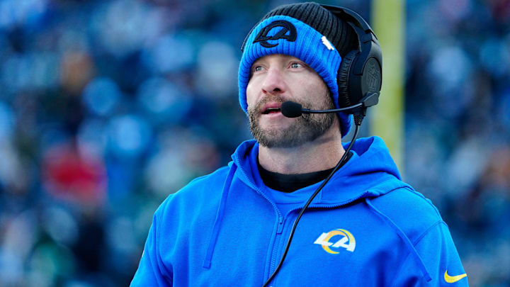 Los Angeles Rams Head Coach, Sean McCVay is shown as he watches his team play during the second quarter, Sunday, December 22, 2024, in East Rutherford. Los Angeles Rams Head Coach, Sean McCVay is shown as he watches his team play during the second quarter, Sunday, December 22, 2024, in East Rutherford.