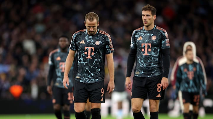Dejected Harry Kane and Leon Goretzka after Aston Villa clinched 1-0 win against Bayern Munich on matchday two of the Champions League.