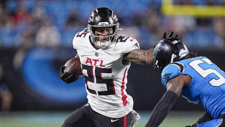 Atlanta Falcons running back Tyler Allgeier won Good Morning Football's Angry Runner scepter vs. the Carolina Panthers in 2024.