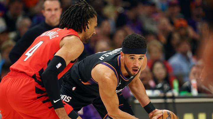 Phoenix Suns guard Devin Booker against the Portland Trail Blazers.