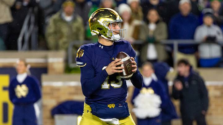 Notre Dame Fighting Irish quarterback CJ Carr is the favorite to win the Heisman this season. Notre Dame Fighting Irish quarterback CJ Carr is the favorite to win the Heisman this season.