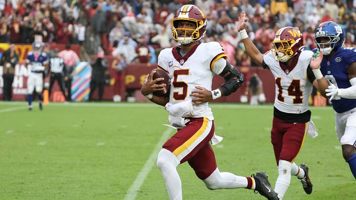 Washington Commanders quarterback Jayden Daniels is a solid prop target in Week 6. Washington Commanders quarterback Jayden Daniels is a solid prop target in Week 6.