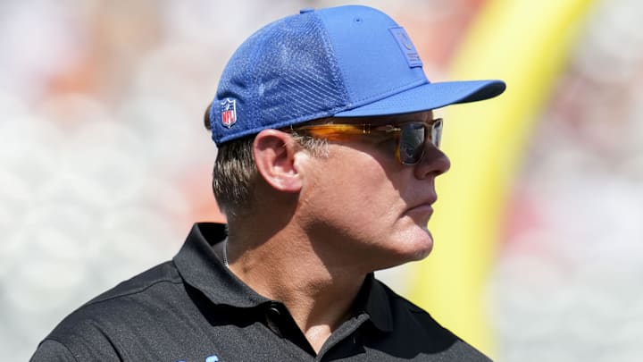 Aug 23, 2025; Cincinnati, Ohio, USA; Indianapolis Colts general manager Chris Ballard leaves the field in the game against the Cincinnati Bengals at Paycor Stadium. Mandatory Credit: Christine Tannous-USAToday Network via Imagn Images
