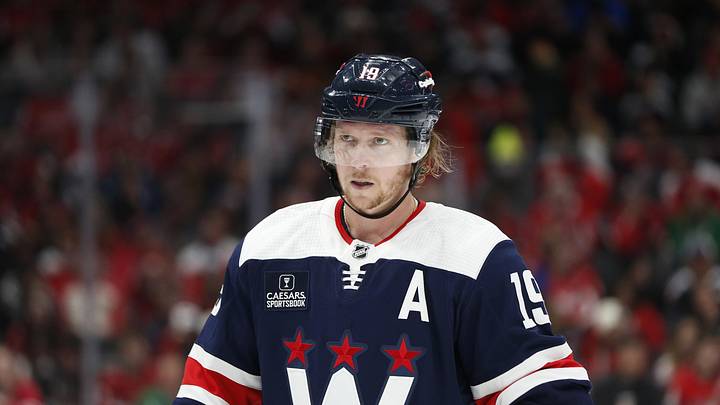 Jan 8, 2023; Washington, District of Columbia, USA; Washington Capitals center Nicklas Backstrom (19) looks on from the ice during a stoppage in play in the first period against the Columbus Blue Jackets at Capital One Arena. Mandatory Credit: Amber Searls-Imagn Images Jan 8, 2023; Washington, District of Columbia, USA; Washington Capitals center Nicklas Backstrom (19) looks on from the ice during a stoppage in play in the first period against the Columbus Blue Jackets at Capital One Arena. Mandatory Credit: Amber Searls-Imagn Images