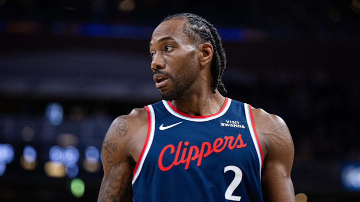 LA Clippers forward Kawhi Leonard in the first half against the Indiana Pacers.