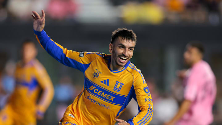 Aug 20, 2025; Fort Lauderdale, Florida, USA; Tigres UANL forward Angel Correa (7) celebrates after scoring against Inter Miami CF during the second half at Chase Stadium. Mandatory Credit: Sam Navarro-Imagn Images Aug 20, 2025; Fort Lauderdale, Florida, USA; Tigres UANL forward Angel Correa (7) celebrates after scoring against Inter Miami CF during the second half at Chase Stadium. Mandatory Credit: Sam Navarro-Imagn Images