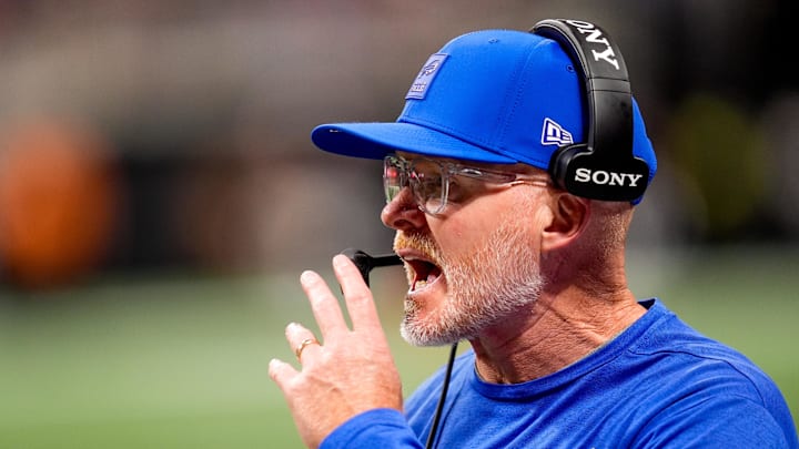 Oct 13, 2025; Atlanta, Georgia, USA; Buffalo Bills head coach Sean McDermott on the sidelines against the Atlanta Falcons. Oct 13, 2025; Atlanta, Georgia, USA; Buffalo Bills head coach Sean McDermott on the sidelines against the Atlanta Falcons.