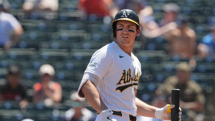 Aug 2, 2026; West Sacramento, California, USA; Athletics left fielder Tyler Soderstrom (21) during the first inning against the Detroit Tigers at Sutter Health Park. Mandatory Credit: Darren Yamashita-Imagn Images Aug 2, 2026; West Sacramento, California, USA; Athletics left fielder Tyler Soderstrom (21) during the first inning against the Detroit Tigers at Sutter Health Park. Mandatory Credit: Darren Yamashita-Imagn Images