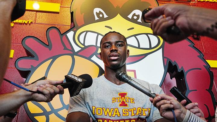 Iowa State’s Killyan Toure talks to media during the men’s basketball media availability at the university’s Sukup Basketball complex on July 28, 2026, in Ames, Iowa Iowa State’s Killyan Toure talks to media during the men’s basketball media availability at the university’s Sukup Basketball complex on July 28, 2026, in Ames, Iowa