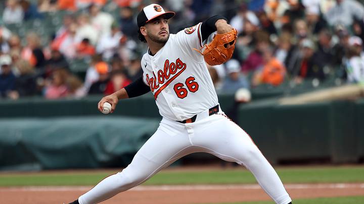 Apr 26, 2026; Baltimore, Maryland, USA; Baltimore Orioles pitcher Anthony Nunez (66) throws during the seventh inning against the Boston Red Sox at Oriole Park at Camden Yards. Mandatory Credit: Daniel Kucin Jr.-Imagn Images