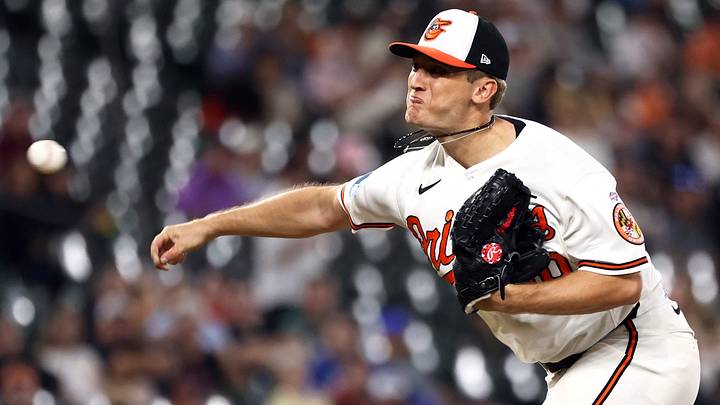 May 27, 2026; Baltimore, Maryland, USA; Baltimore Orioles pitcher Cameron Weston (80) throws during the ninth inning against the Toronto Blue Jays at Oriole Park at Camden Yards. Mandatory Credit: Daniel Kucin Jr.-Imagn Images