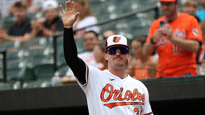 Jul 12, 2026; Baltimore, Maryland, USA; Baltimore Orioles catcher Adley Rutschman (35) waves to the fans before a game against the Kansas City Royals at Oriole Park at Camden Yards. Mandatory Credit: Daniel Kucin Jr.-Imagn Images Jul 12, 2026; Baltimore, Maryland, USA; Baltimore Orioles catcher Adley Rutschman (35) waves to the fans before a game against the Kansas City Royals at Oriole Park at Camden Yards. Mandatory Credit: Daniel Kucin Jr.-Imagn Images