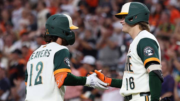 Aug 21, 2026; Baltimore, Maryland, USA; Baltimore Orioles left fielder Dylan Beavers (12) celebrates with Baltimore Orioles third baseman Coby Mayo (16) after hitting a home run during the second inning against the Tampa Bay Rays at Oriole Park at Camden Yards. Mandatory Credit: Daniel Kucin Jr.-Imagn Images Aug 21, 2026; Baltimore, Maryland, USA; Baltimore Orioles left fielder Dylan Beavers (12) celebrates with Baltimore Orioles third baseman Coby Mayo (16) after hitting a home run during the second inning against the Tampa Bay Rays at Oriole Park at Camden Yards. Mandatory Credit: Daniel Kucin Jr.-Imagn Images