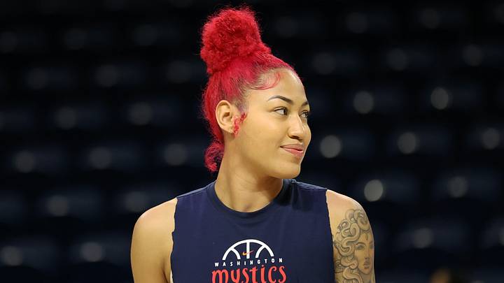Jun 2, 2026; Washington, District of Columbia, USA; Washington Mystics center Shakira Austin (0) looks on before a game against the Chicago Sky at CareFirst Arena. Mandatory Credit: Daniel Kucin Jr.-Imagn Images Jun 2, 2026; Washington, District of Columbia, USA; Washington Mystics center Shakira Austin (0) looks on before a game against the Chicago Sky at CareFirst Arena. Mandatory Credit: Daniel Kucin Jr.-Imagn Images