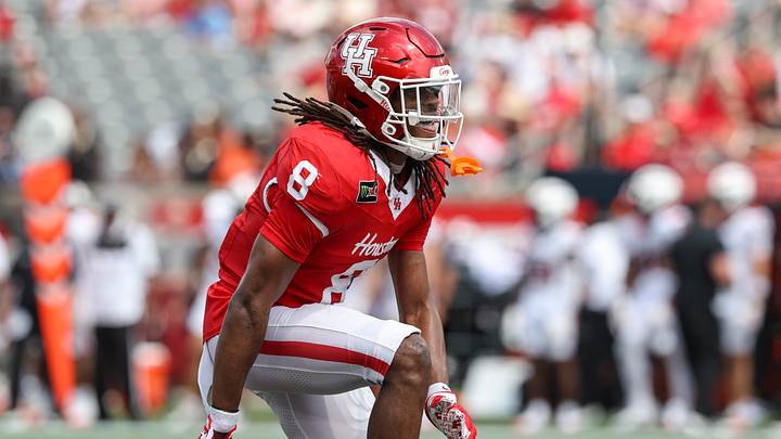 Sep 5, 2026; Houston, Texas, USA; Houston Cougars defensive back Kentrell Webb (8) reacts after a defensive play during the second quarter against the Oregon State Beavers at TDECU Stadium. Mandatory Credit: Troy Taormina-Imagn Images Sep 5, 2026; Houston, Texas, USA; Houston Cougars defensive back Kentrell Webb (8) reacts after a defensive play during the second quarter against the Oregon State Beavers at TDECU Stadium. Mandatory Credit: Troy Taormina-Imagn Images