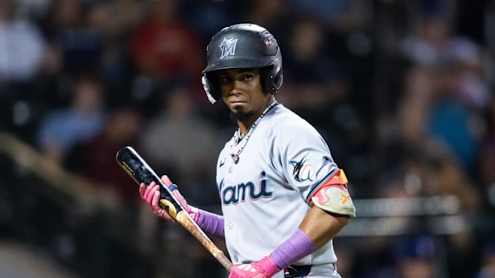 Miami Marlins infielder Starlyn Caba Miami Marlins infielder Starlyn Caba