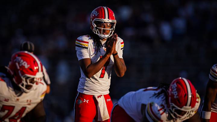 Sep 12, 2026; East Hartford, Connecticut, USA; Maryland Terrapins quarterback Malik Washington (7) on the field against the UConn Huskies in the second half at Pratt & Whitney Stadium at Rentschler Field. Mandatory Credit: David Butler II-Imagn Images