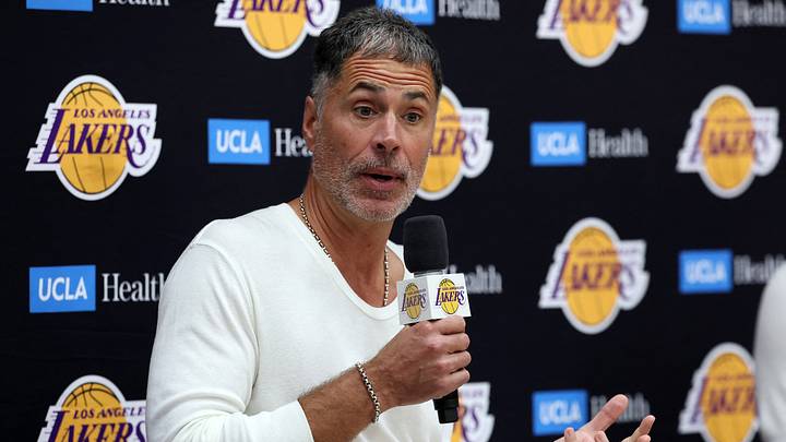Sep 24, 2026; Los Angeles, CA, USA; Los Angeles Lakers president of basketball operations and general manager Rob Pelinka speaks to the media during a press conference at UCLA Health Training Center. Mandatory Credit: Kiyoshi Mio-Imagn Images Sep 24, 2026; Los Angeles, CA, USA; Los Angeles Lakers president of basketball operations and general manager Rob Pelinka speaks to the media during a press conference at UCLA Health Training Center. Mandatory Credit: Kiyoshi Mio-Imagn Images