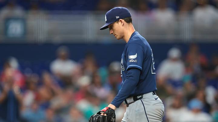 Jun 7, 2026; Miami, Florida, USA; Tampa Bay Rays starting pitcher Griffin Jax (22) returns to the dugout against the Miami Marlins during the fifth inning at loanDepot Park. Mandatory Credit: Sam Navarro-Imagn Images Jun 7, 2026; Miami, Florida, USA; Tampa Bay Rays starting pitcher Griffin Jax (22) returns to the dugout against the Miami Marlins during the fifth inning at loanDepot Park. Mandatory Credit: Sam Navarro-Imagn Images