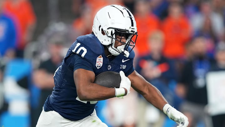 Penn State football star Nick Singleton is coming back for the 2025 season. Penn State football star Nick Singleton is coming back for the 2025 season.