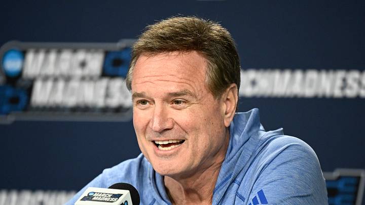 Mar 19, 2026; San Diego, CA, USA; Kansas Jayhawks head coach Bill Self speaks at a press conference ahead of the first round of the men's 2026 NCAA Tournament at Viejas Arena. Mandatory Credit: Denis Poroy-Imagn Images Mar 19, 2026; San Diego, CA, USA; Kansas Jayhawks head coach Bill Self speaks at a press conference ahead of the first round of the men's 2026 NCAA Tournament at Viejas Arena. Mandatory Credit: Denis Poroy-Imagn Images