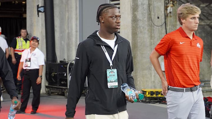 Ohio State commitment Jamier Brown was in attendance at the Ohio State football game against Minnesota at Ohio Stadium in Columbus, Ohio, on Oct. 4, 2025.