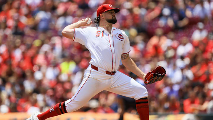 Jul 7, 2024; Cincinnati, Ohio, USA; Cincinnati Reds starting pitcher Graham Ashcraft (51) pitches against the Detroit Tigers in the first inning at Great American Ball Park. Mandatory Credit: Katie Stratman-Imagn Images Jul 7, 2024; Cincinnati, Ohio, USA; Cincinnati Reds starting pitcher Graham Ashcraft (51) pitches against the Detroit Tigers in the first inning at Great American Ball Park. Mandatory Credit: Katie Stratman-Imagn Images