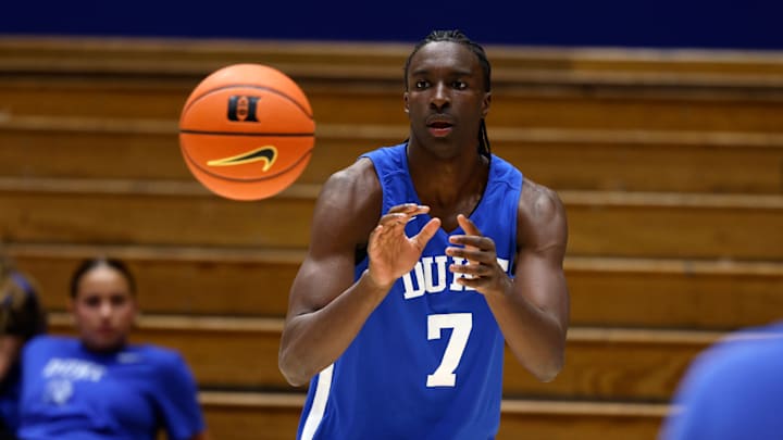 Duke Men's Basketball Open Practice: Duke basketball freshman Dame Sarr 