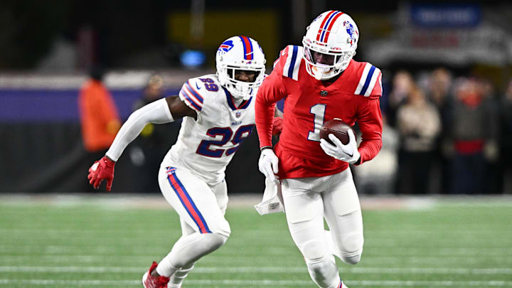 Dec 1, 2022; Foxborough, Massachusetts, USA; New England Patriots wide receiver DeVante Parker (1)