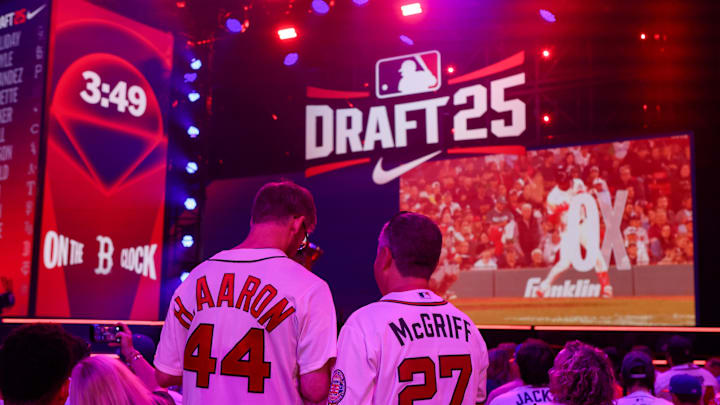 Jul 13, 2025; Atlanta, GA, USA; Atlanta Braves fans attend the MLB Draft at The Coca-Cola Roxy. Mandatory Credit: Brett Davis-Imagn Images