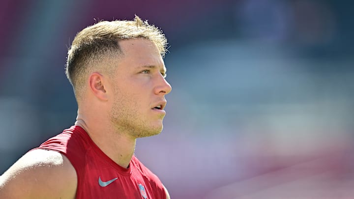 San Francisco 49ers running back Christian McCaffrey (23) San Francisco 49ers running back Christian McCaffrey (23)