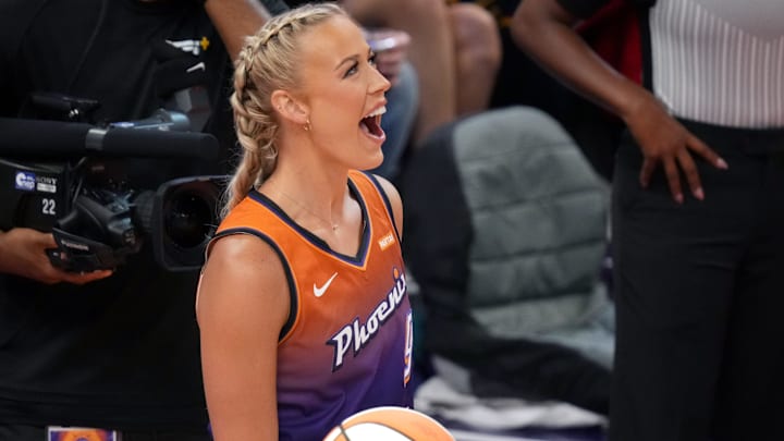 Phoenix Mercury guard Sophie Cunningham takes part in the WNBA All-Star Game Skills Challenge. Phoenix Mercury guard Sophie Cunningham takes part in the WNBA All-Star Game Skills Challenge.