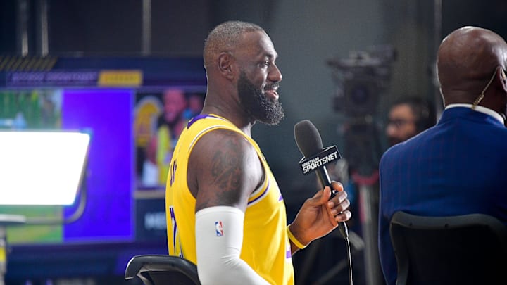 Sep 29, 2025; Los Angeles, CA, USA; Los Angeles Lakers forward LeBron James (23) during media day at UCLA Health Training Center. Mandatory Credit: Gary A. Vasquez-Imagn Images Sep 29, 2025; Los Angeles, CA, USA; Los Angeles Lakers forward LeBron James (23) during media day at UCLA Health Training Center. Mandatory Credit: Gary A. Vasquez-Imagn Images