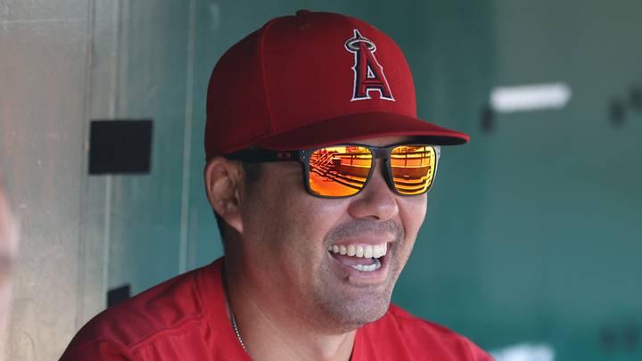 Pittsburgh, Pennsylvania, USA; Los Angeles Angels manager Kurt Suzuki (8) looks on in the dugout before the game against the Pittsburgh Pirates at PNC Park. Mandatory Credit: Charles LeClaire-Imagn Images Pittsburgh, Pennsylvania, USA; Los Angeles Angels manager Kurt Suzuki (8) looks on in the dugout before the game against the Pittsburgh Pirates at PNC Park. Mandatory Credit: Charles LeClaire-Imagn Images