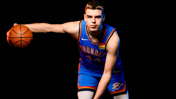 Nikola Topic is pictured during the Thunder media day at the Paycom Center in Oklahoma City, on Monday, Sept. 30, 2024. Nikola Topic is pictured during the Thunder media day at the Paycom Center in Oklahoma City, on Monday, Sept. 30, 2024.