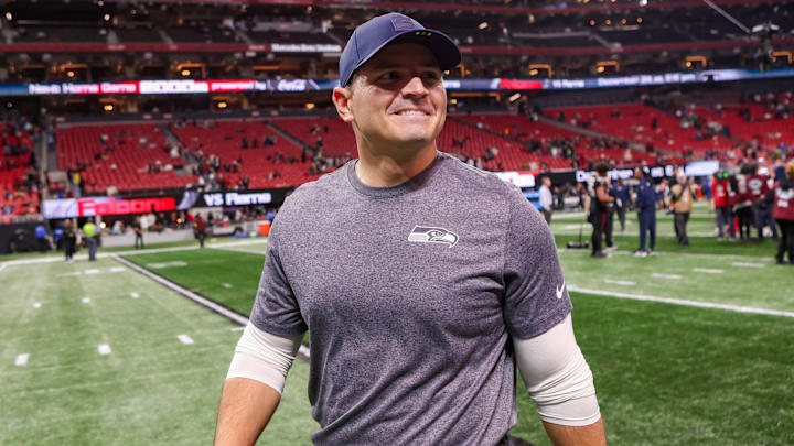 Dec 7, 2025; Atlanta, Georgia, USA; Seattle Seahawks head coach Mike MacDonald walks off the field after a victory over the Atlanta Falcons at Mercedes-Benz Stadium. Mandatory Credit: Brett Davis-Imagn Images Dec 7, 2025; Atlanta, Georgia, USA; Seattle Seahawks head coach Mike MacDonald walks off the field after a victory over the Atlanta Falcons at Mercedes-Benz Stadium. Mandatory Credit: Brett Davis-Imagn Images
