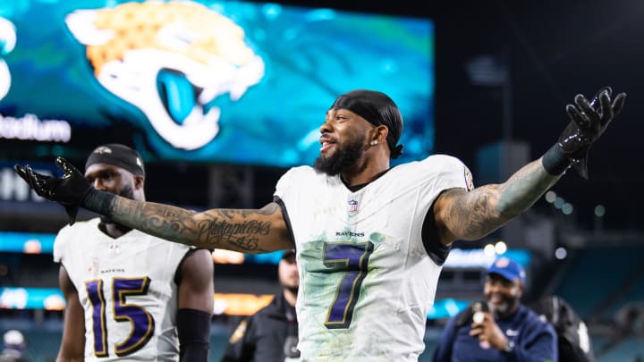 Dec 17, 2023; Jacksonville, Florida, USA; Baltimore Ravens wide receiver Rashod Bateman (7) Dec 17, 2023; Jacksonville, Florida, USA; Baltimore Ravens wide receiver Rashod Bateman (7)