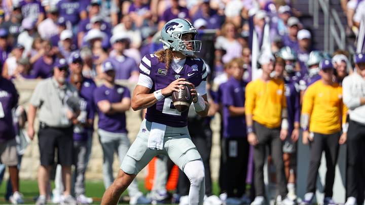 Sep 19, 2026; Manhattan, Kansas, USA; Kansas State Wildcats quarterback Avery Johnson (2) drops back to pass during the first quarter against the Tulane Green Wave at Bill Snyder Family Football Stadium. Mandatory Credit: Scott Sewell-Imagn Images Sep 19, 2026; Manhattan, Kansas, USA; Kansas State Wildcats quarterback Avery Johnson (2) drops back to pass during the first quarter against the Tulane Green Wave at Bill Snyder Family Football Stadium. Mandatory Credit: Scott Sewell-Imagn Images