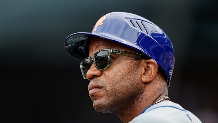 Aug 8, 2024; Denver, Colorado, USA; New York Mets first base coach Antoan Richardson (66) looks on from the dugout in the first inning against the Colorado Rockies at Coors Field. Mandatory Credit: Isaiah J. Downing-Imagn Images Aug 8, 2024; Denver, Colorado, USA; New York Mets first base coach Antoan Richardson (66) looks on from the dugout in the first inning against the Colorado Rockies at Coors Field. Mandatory Credit: Isaiah J. Downing-Imagn Images