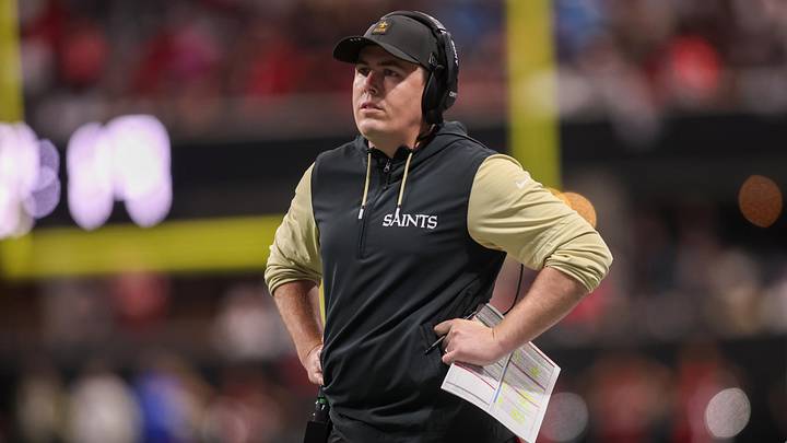 Jan 4, 2026; Atlanta, Georgia, USA; New Orleans Saints head coach Kellen Moore on the sideline against the Atlanta Falcons in the third quarter at Mercedes-Benz Stadium. Mandatory Credit: Brett Davis-Imagn Images Jan 4, 2026; Atlanta, Georgia, USA; New Orleans Saints head coach Kellen Moore on the sideline against the Atlanta Falcons in the third quarter at Mercedes-Benz Stadium. Mandatory Credit: Brett Davis-Imagn Images