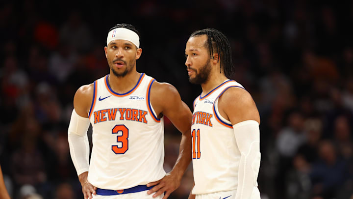 New York Knicks guard Josh Hart and guard Jalen Brunson.