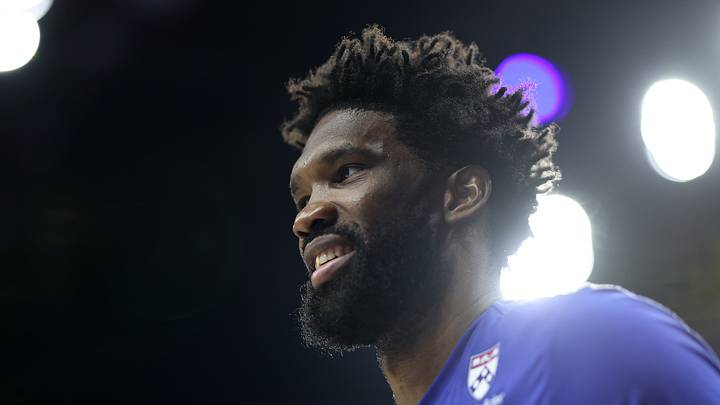 Philadelphia 76ers center Joel Embiid before a game against the Boston Celtics at Xfinity Mobile Arena on Oct. 16, 2026.
